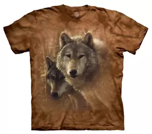 T-Shirt Wolf Woodland Companions Wolves Familie Tier Hund der Berg hellbraun L-4X - Bild 1 von 4