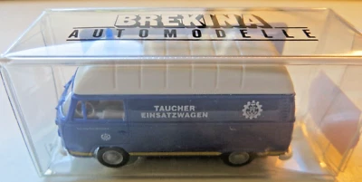BREKINA 33802 VW T2 Tetto Alto Subacquei 50 Anni THW Blu 1:87 / H0 Nuovo IN Conf - Immagine 1 di 3