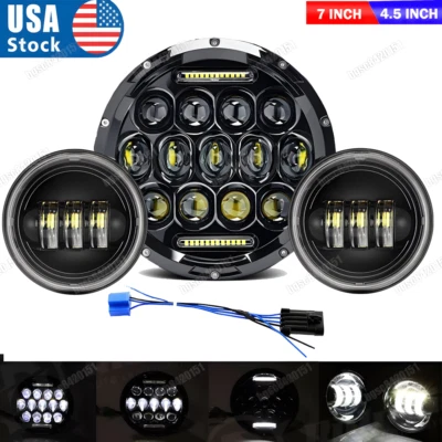 Faro LED 7" + lámparas de paso para Harley Davidson Electra Glide Ultra Classic Foto 1 de 4