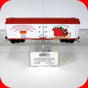 N Scale ***SEASON'S GREETINGS*** CHRISTMAS Reefer, MTL 1992 - Micro Trains 47150 - Picture 1 of 3
