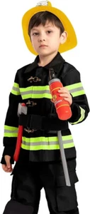 6 piezas Disfraz de Bombero Abrigo Pantalones Sombrero Accesorios Escuela Héroe Bombero Niño Niño Pequeño - Imagen 1 de 20