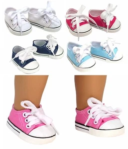 Schwarz blau pink marineblau oder weiß Canvas Lo-Top Sneakers passen 18" American Girl Puppe - Bild 1 von 11