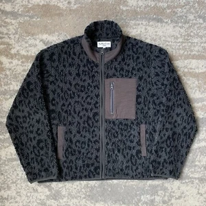 YMC You Must Create Pilgrim Leopard Print Teddy Sherpa Fleece Jacket Medium - Picture 1 of 7