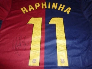 RAPHINHA signed BARCELONA #11 SHIRT + COA - Picture 1 of 4
