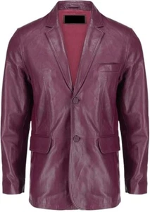 Men’s Leather Coat –Real Genuine Leather with Tailored Fit Luxury Blazer-B8 - Picture 1 of 14