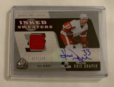 SP Game Used, Autographed, Kris Draper, Detroit Red Wings,# IS-KD, N/M Condition - Image 1 of 3