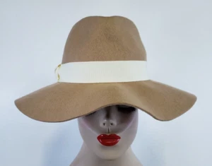 Nordstrom 100% Wool BEIGE Adjustable Fit OSFM FLOPPY FEDORA PANAMA Hat NWT - Picture 1 of 10