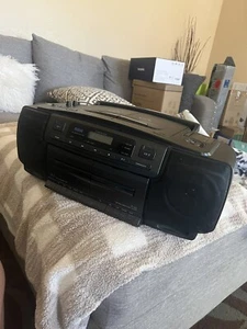 RCA Black Portable Stereo Boom Box, Double Cassette Double CD, RP-7991A, Vintage - Picture 1 of 7