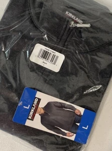 Kirkland Signature Men's 1/4 Zip Pullover Top Quarter Lightweight BLACK LARGE - Picture 1 of 8