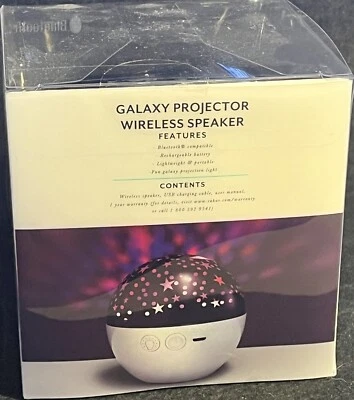 Vivitar Galaxy Projector, Wireless Bluetooth Compatible Speaker Black/Silver NEW - Image 1 of 4