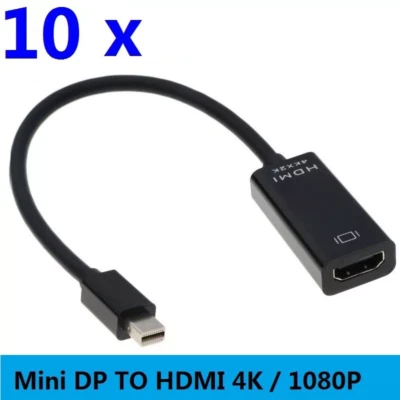 Lot 10x Mini DP Thunderbolt DisplayPort to HDMI Adapter For Mac Pro Air 4K 1080P - Image 1 of 4