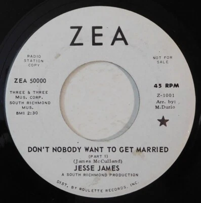 JESSE JAMES Don't Nobody Want To Get Married ZEA 45 soul promo - Image 1 of 4