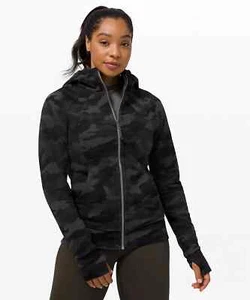 NUEVO CON ETIQUETAS Lululemon Mujeres Sudadera con Capucha de Buceo Algodón Ligero Vellón Camuflaje Carbón Profundo Talla 0 - Imagen 1 de 9