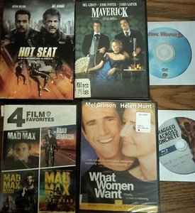 Mel Gibson 9 Blu ray DVD Lot Road Warrior Maverick Hot Seat What Women Want Rare - Picture 1 of 8