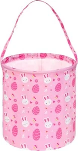 Happy Easter Eggs Storage Basket Gift Buuny Basket Collapsible Storage Bins with - Picture 1 of 7