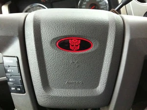 TRANSFORMERS AUTOBOT Ford Steering Wheel Oval Emblem Decal Overlay - Picture 1 of 1
