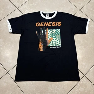 Neu ohne Etikett Vintage Euro Genesis Invisible Touch Shirt XL schwarz Ringer Band Grafik Y2K - Bild 1 von 8
