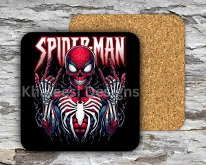 Exclusive MARVEL SPIDERMAN Superhero Skull 01 Hardboard MDF Square Coasters - Picture 1 of 4