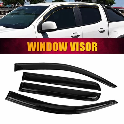 Juego de 4 viseras de ventana acrílicas para Chevy Colorado GMC Canyon 2015-22 doble cabina A+ Foto 1 de 4