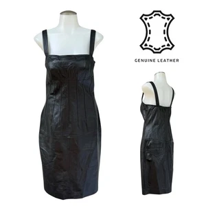 Vestido de cuero vintage años 90 00 SHAPE FX para mujer 6 mini ceñido al cuerpo moldeado nuevo con etiquetas P 5104 - Imagen 1 de 24