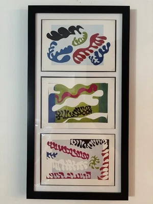 Impressões Matisse da série Jazz por volta de 1947 Lagoon I II e III emolduradas foscas - Imagem 1 de 4