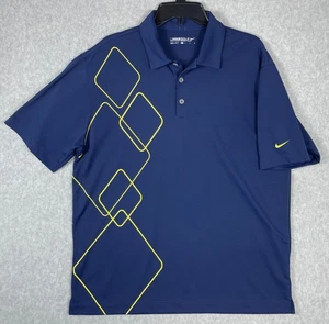 Nike Golf Dri Fit Blu con Giallo Brillante Polo Sportiva Uomo Tg L Avalon - Foto 1 di 6