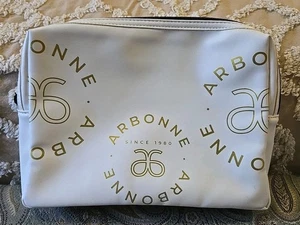 Arbonne Logo Zippered Skincare White Kosmetiktasche 6X10X2 Rare - Bild 1 von 6