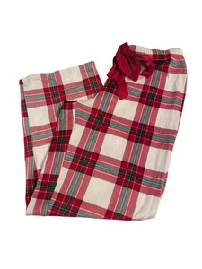 Sterne über Schottenkaro Pyjamahose Damen XL creme rot grün Kordelzug Urlaub - Bild 1 von 7