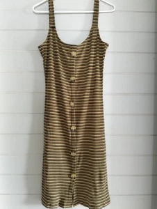 Cotton On Ribbed Stretch Singlet Dress Sz L Multi Stripes - Picture 1 of 6