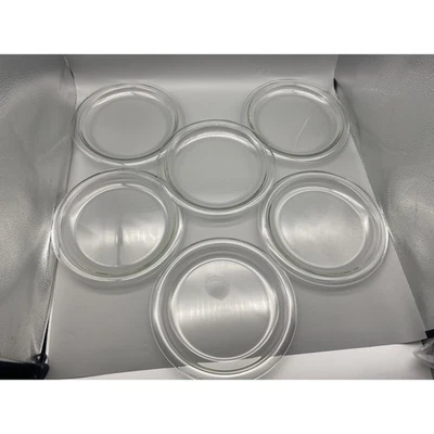 "Placas redondas de vidrio transparente vintage de 6 piezas Bormioli Rocco Vitrosax Italia 9,5"" de diámetro *LEER" Foto 1 de 4