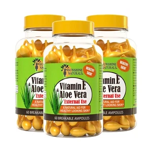 Sunshine Naturals Healthy Skin Vitamin E + Aloe Vera, 60 Vials, Pack of 3 - Picture 1 of 9