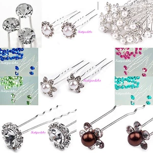 10 Haarnadeln Strass Haarschmuck Hochzeit Kommunion Farbwahl - Bild 1 von 23
