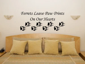 Hurones Pawprints Corazones Dormitorio Sala Calcomanía Arte de Pared Adhesivo Imagen - Imagen 1 de 5