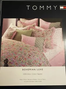 Tommy Hilfiger böhmischer Luxus rosa grün Blumenstreifen KÖNIGS Bettrock neu mit Etikett - Bild 1 von 6