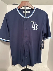 Tampa Bay Devil Rays MLB Boys Genuine Merchandise Blue Baseball Jersey Sz XL - Picture 1 of 3