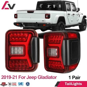 2018-2025 For Jeep Gladiator Red LED Tail Lights Sequential Turn Signals Lamps - Picture 1 of 9
