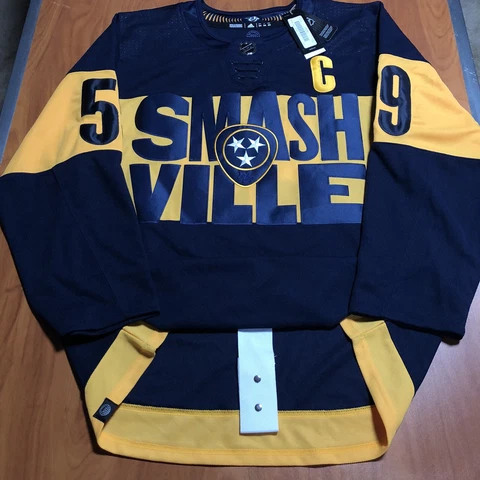 Adidas Roman Josi Nashville Predators 2022 NHL Stadium Series Jersey Blue 54 Cover