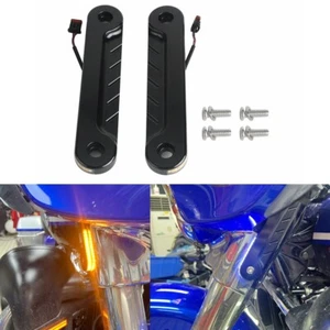 Amber LED Flush Turn Signal Light Indicator Bracket For Harley Street Glide FLHX - Picture 1 of 11
