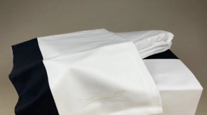 Pratesi Griffe QUEEN Sheet Set White Black Egyptian Cotton NEW