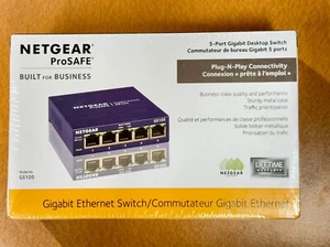 Netgear GS105NA Prosafe 5-Port Gigabit Ethernet Switch Factory Sealed - Photo 1/3