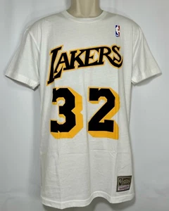 Mitchell & Ness Reload Magic Johnson Lakers Men's Name & Number Shirt White - Picture 1 of 12