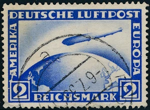 Stamp Germany Reich Mi 423 Sc C36 1928 Airship Graf Zeppelin 2 RM Used - Picture 1 of 1
