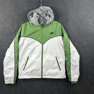 Nike Jacket Boy’s Extra Large Green White Hooded Full Zip Pockets Lined - Picture 1 of 11