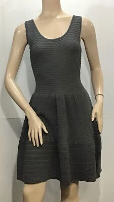 Vestido BB DAKOTA Gris Mezcla Lana Calce y Acampanado (Talla M) Foto 1 de 4