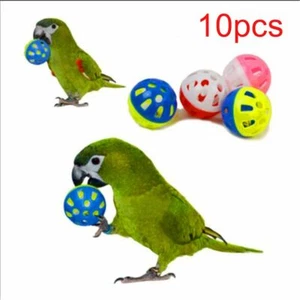 10Pcs Rolling Bell Ball Pets Hollow Bird Toys For Parakeet Parrot Chew Cage Toys - Picture 1 of 8