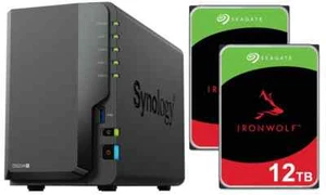 NAS Server Synology DiskStation DS224+ 10GB RAM +24TB HDD (2x12TB) IronWolf - Bild 1 von 4