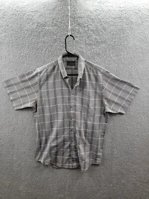 Impact Shirt Mens Sz Large Grey Striped Short Sleeve Button Up - Image 1 of 4