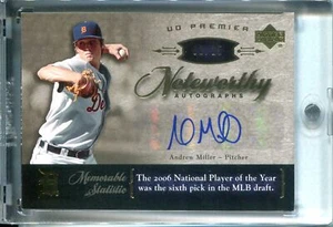 ANDREW MILLER ~ 2007 Upper Deck Premier Noteworthy Autographs Gold AUTO (#2/25) - Foto 1 di 1