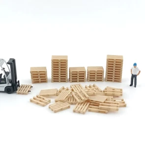 50 palettes, HO 1/87 train marchandises entrepot atelier usine décor palette H0 - Photo 1/2