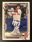 Marcelo Mayer Signed Autograph 2021 Bowman Draft 1st Rookie Card Boston Red Sox. rookie card picture